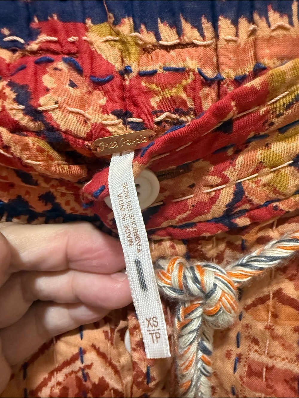 Free People Orange Patterned Women Shorts - Picture 6 of 11